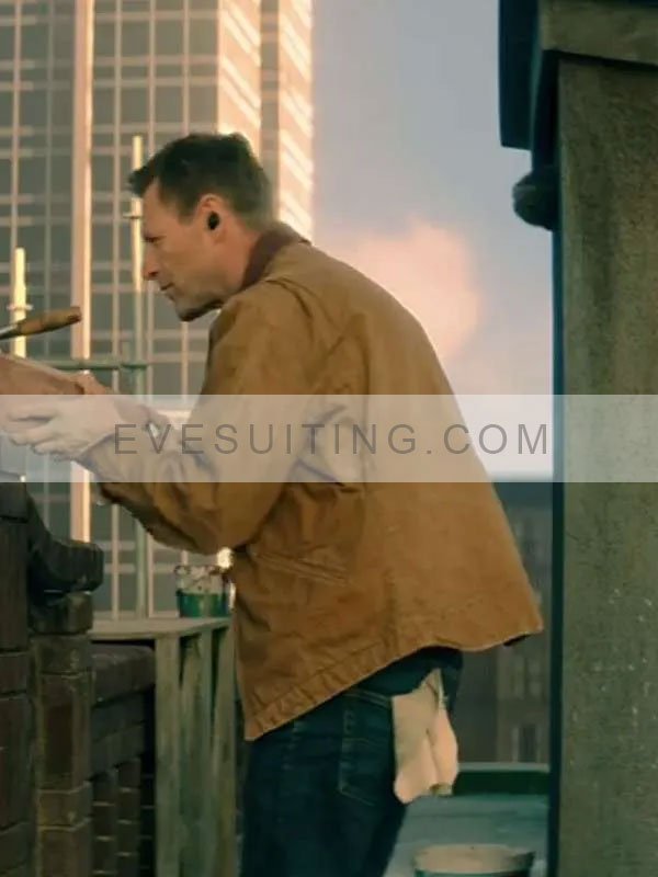 Aaron Eckhart Brown Jacket