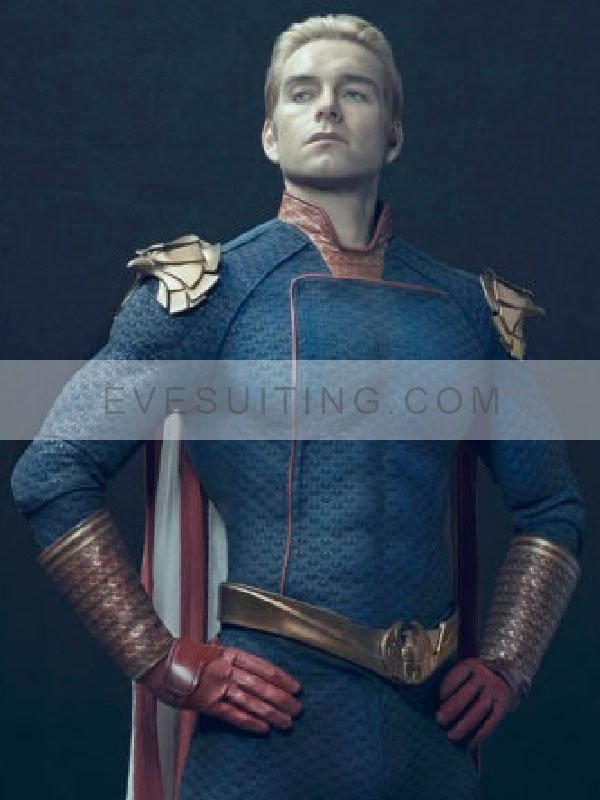 Antony Starr Tv Series The Boys S03 Homelander Leather Blue Costume Jacket