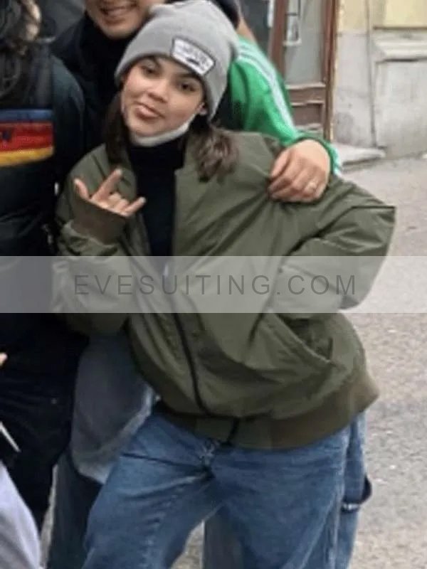 Ariana Greenblatt Movie Borderlands 2024 Tiny Tina Green Bomber Jacket