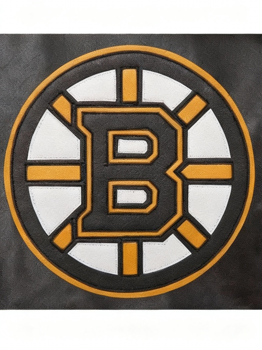 Bomber Leather Black Varsity Jacket