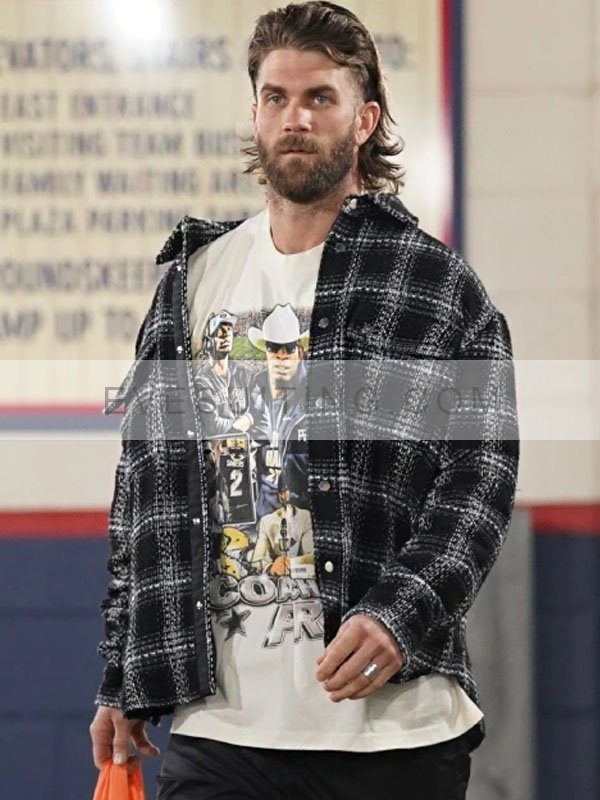 Bryce Harper MLB Checkered Cotton Shirt