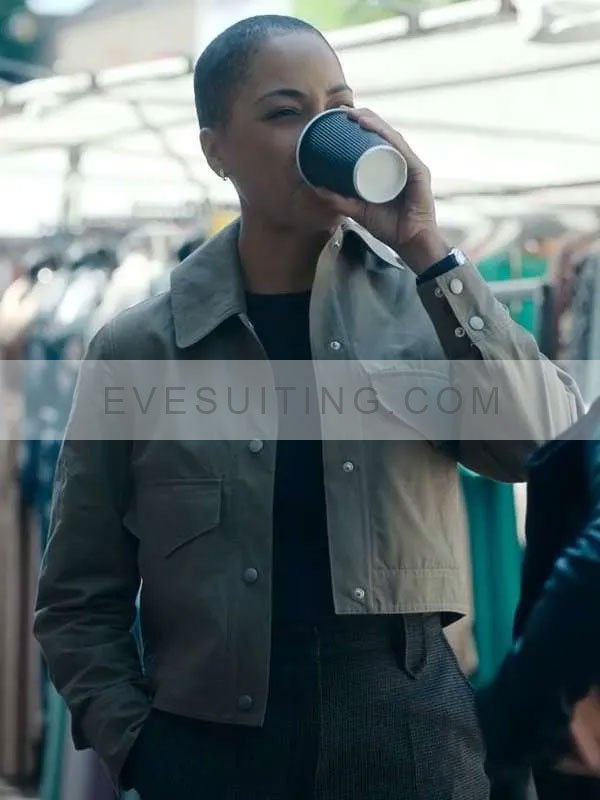 Cush Jumbo TV Series Criminal Record 2024 DS June Lenker Cropped Jacket