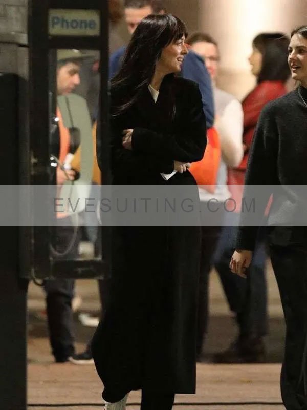 Dakota Johnson Madame Web 2024 Black Wool Long Coat