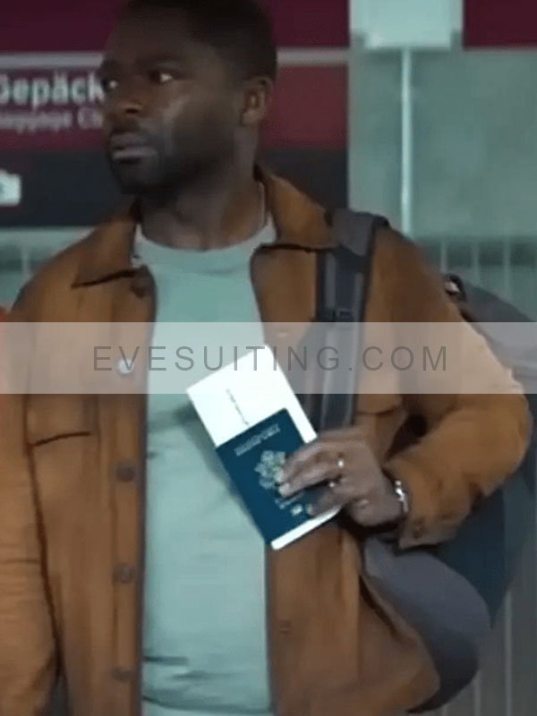 Dave Brackett Role Play 2024 David Oyelowo Waxed Brown Leather Jacket