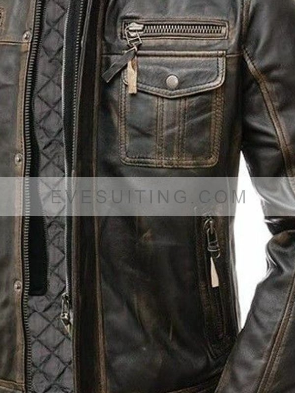 Distressed Leather Jacket