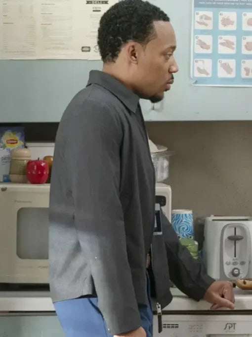 Elementary S04 Tyler James Williams Grey Cotton Jacket