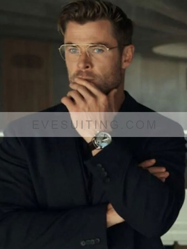 Chris Hemsworth Spiderhead 2022 Black Blazer