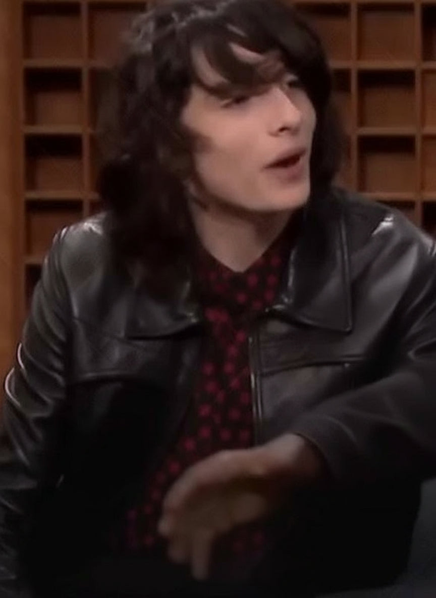 Finn Wolfhard Stranger Things Mike Wheeler Black Leather Jacket