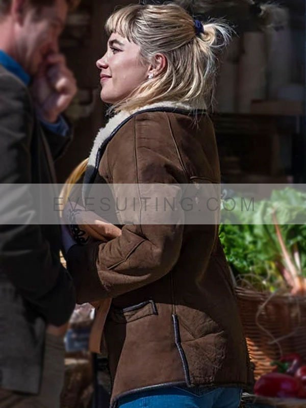 Florence Pugh Suede Leather Jacket