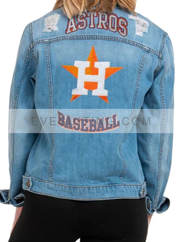 Houston Astros Blue Denim Patches Jacket for Women