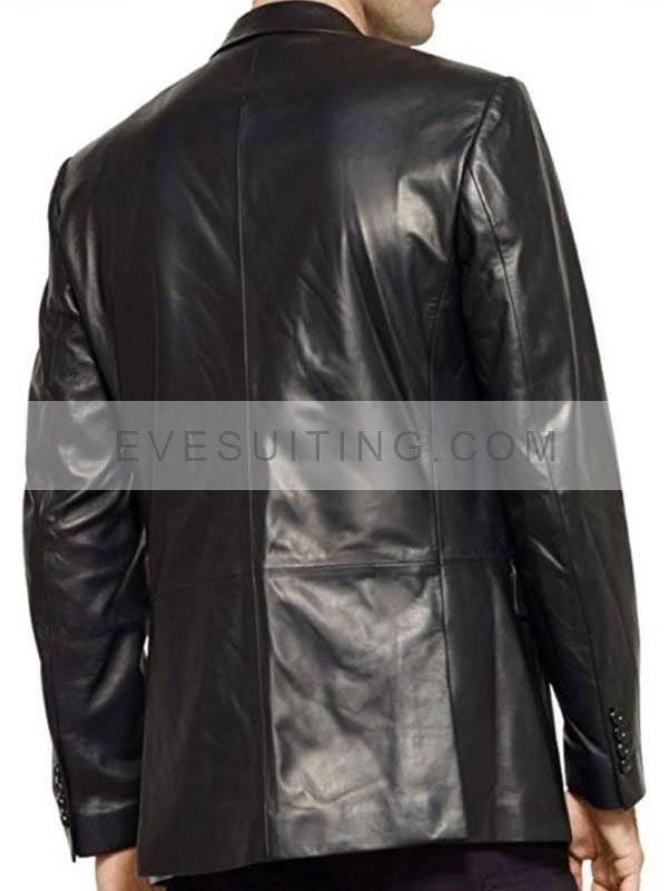 James Gandolfini The Sopranos Tony Soprano Black Leather Blazer