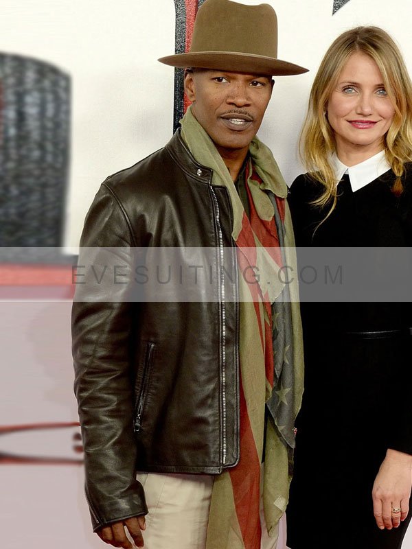 Jamie Foxx Movie Back in Action 2024 Matt Brown Leather Jacket