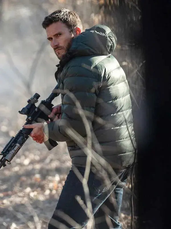 Joe Travers Green Hooded Puffer Jacket