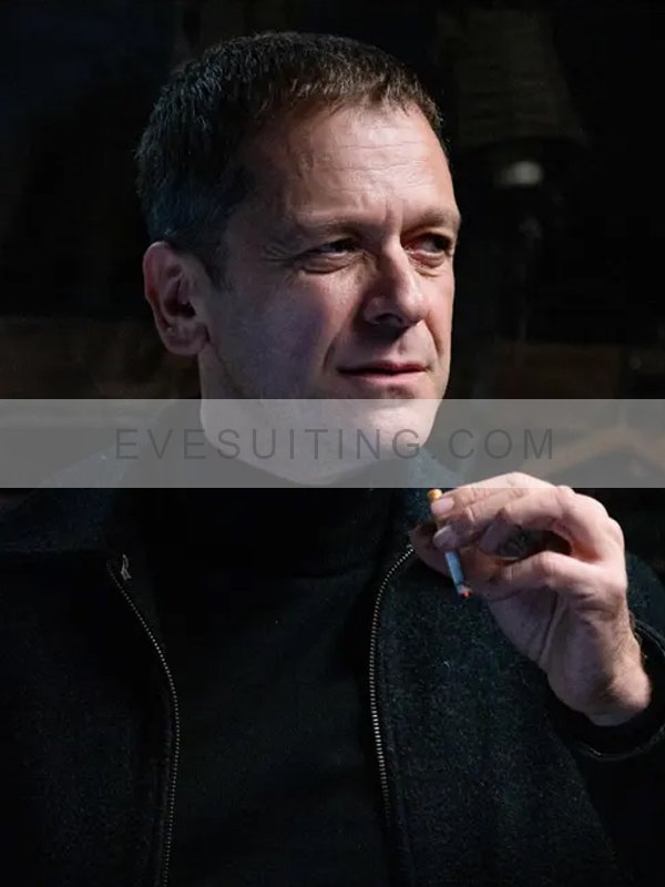 Jonathan Zaccaï TV Series Monsieur Spade 2024 Philippe Saint-Andre Black Wool Jacket
