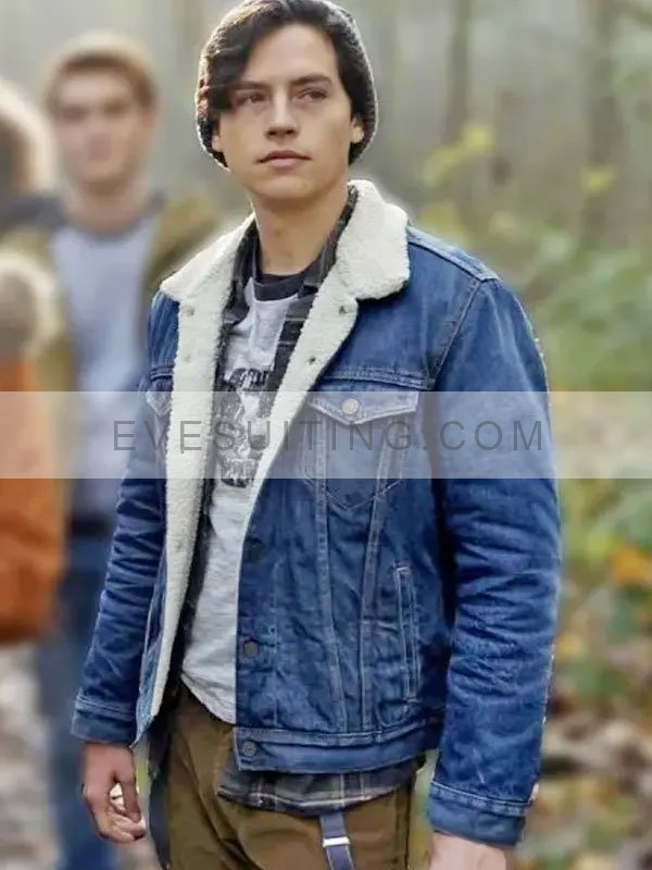 Jughead Jones Riverdale Shearling Blue Denim Jacket For Men's