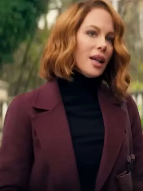 Kate Beckinsale Maroon Coat