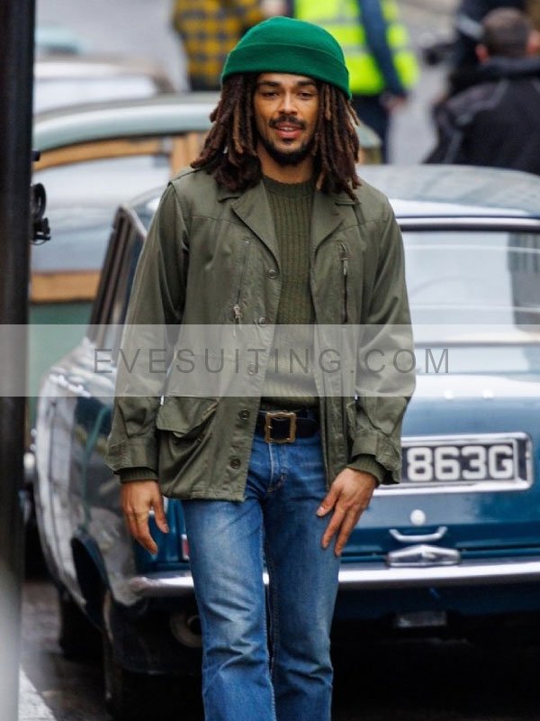 Kingsley Ben-Adir Bob Marley One Love 2024 Green Jacket