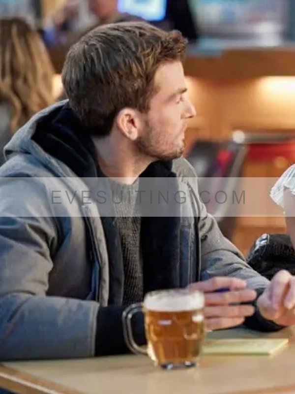 Kirk Brown Movie CrimeTime Freefall 2024 Kyle Warren Grey Hooded Jacket