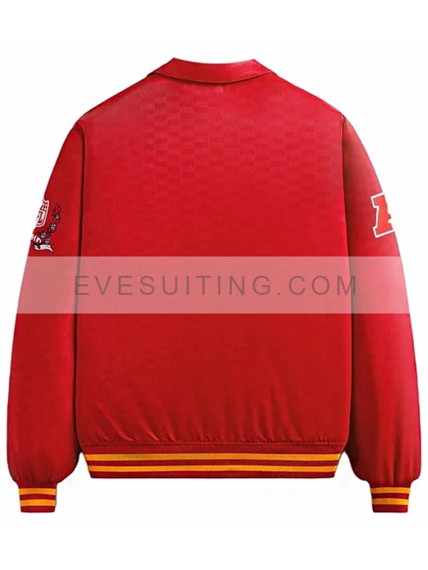 Kith x NFL Chiefs Bomber Red Satin Jacket