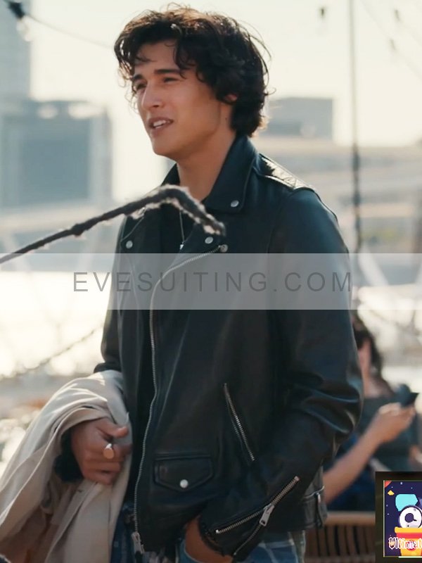 Liam Woodrum TV Series Geek Girl 2024 Nick Park Black Leather Biker Jacket