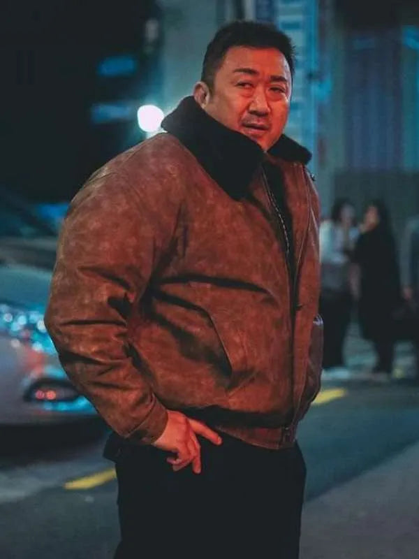 Ma Seok-do Distressed Leather Jacket