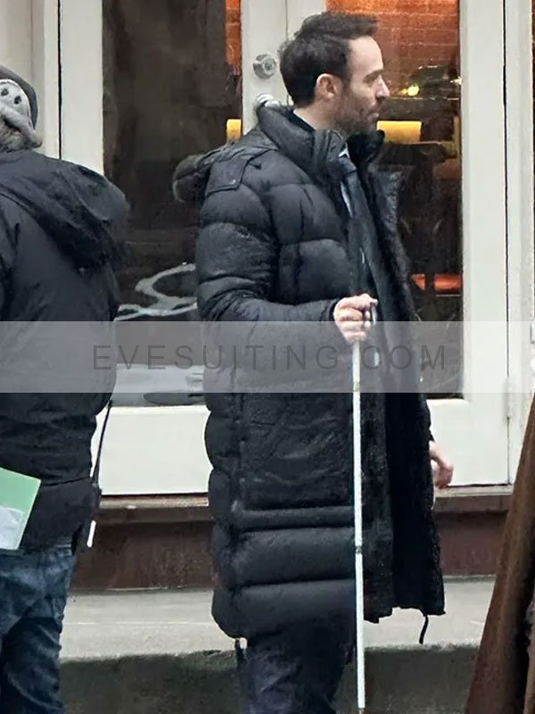 Matt Murdock Daredevil Born Again 2024 Charlie Cox Black Puffer Coat