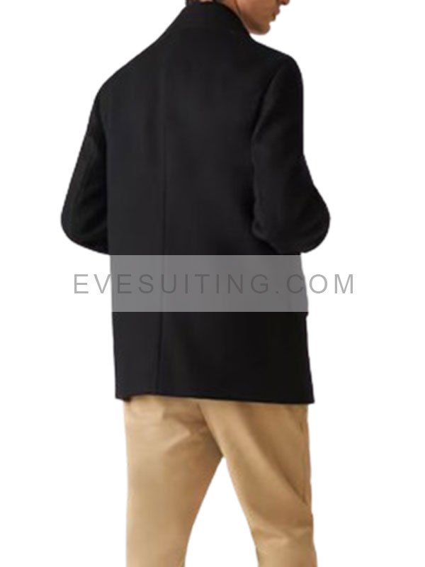 Men's Double Breasted Black Coat