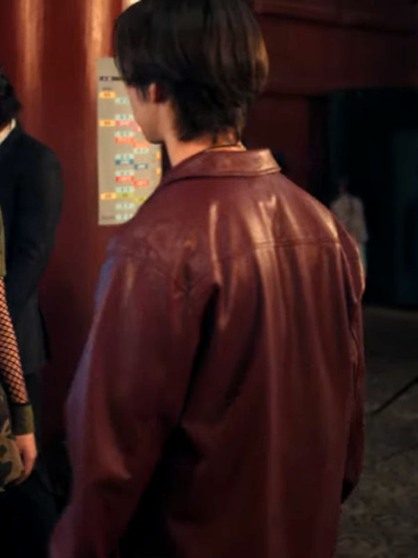 Min Ho Maroon Leather Jacket
