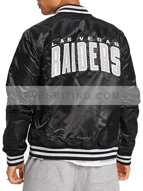 NFL Las Vegas Raiders Satin Bomber Jacket