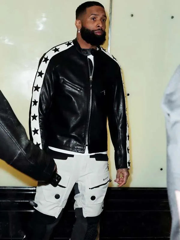 Odell Beckham Jr Black Leather Jacket