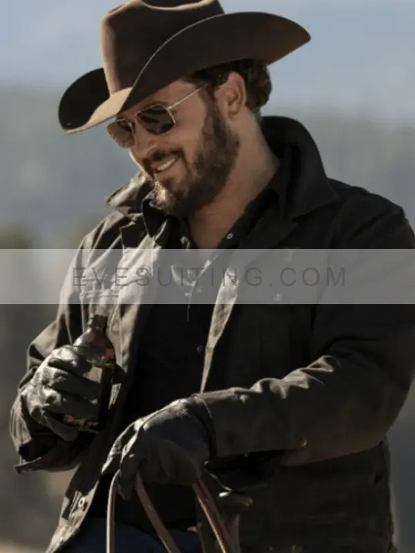 Rip Wheeler Yellowstone Cole Hauser Trucker Black Cotton Jacket