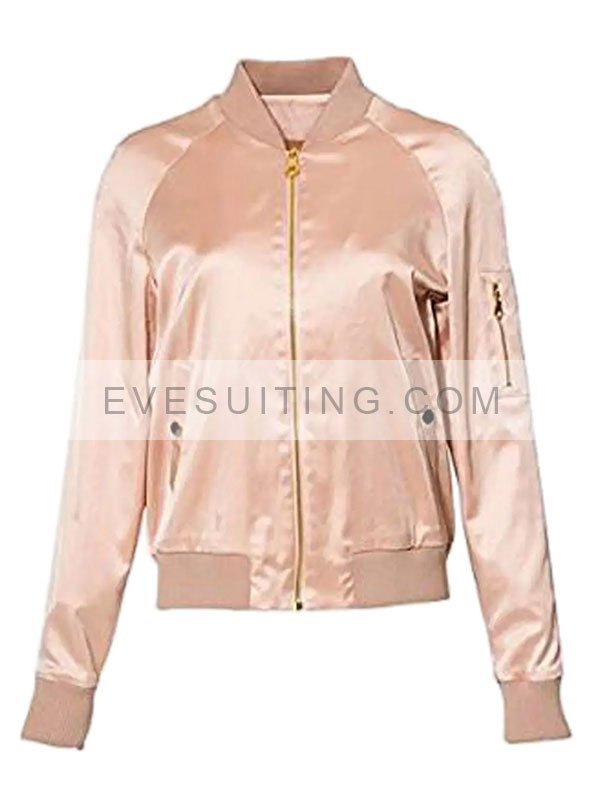 Riverdale Tv Series Tennis Team Girls Pink Varsity Bomber Satin Jacket