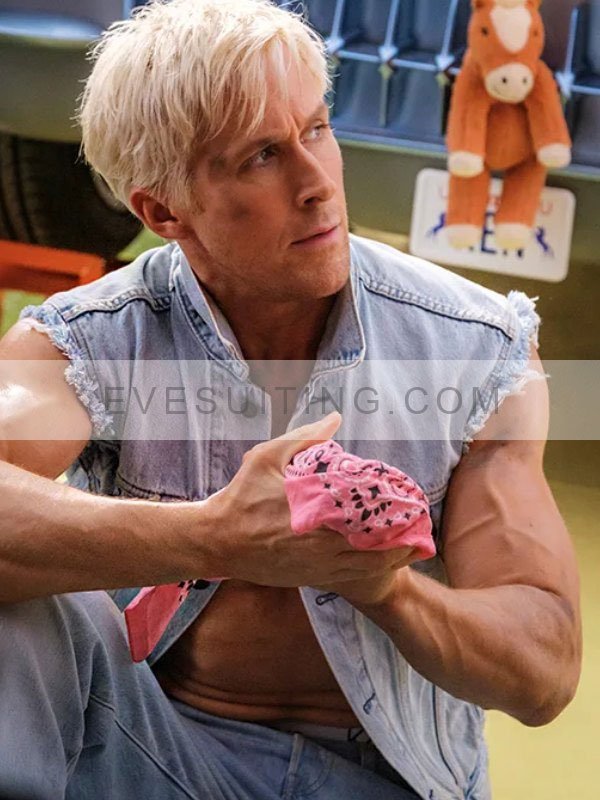 Ryan Gosling Barbie 2023 Denim Scorpion Vest