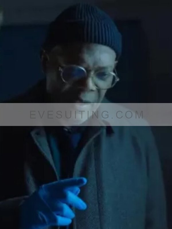 Samuel L. Jackson Movie Damaged 2024 Dan Lawson Black Wool Trench Coat