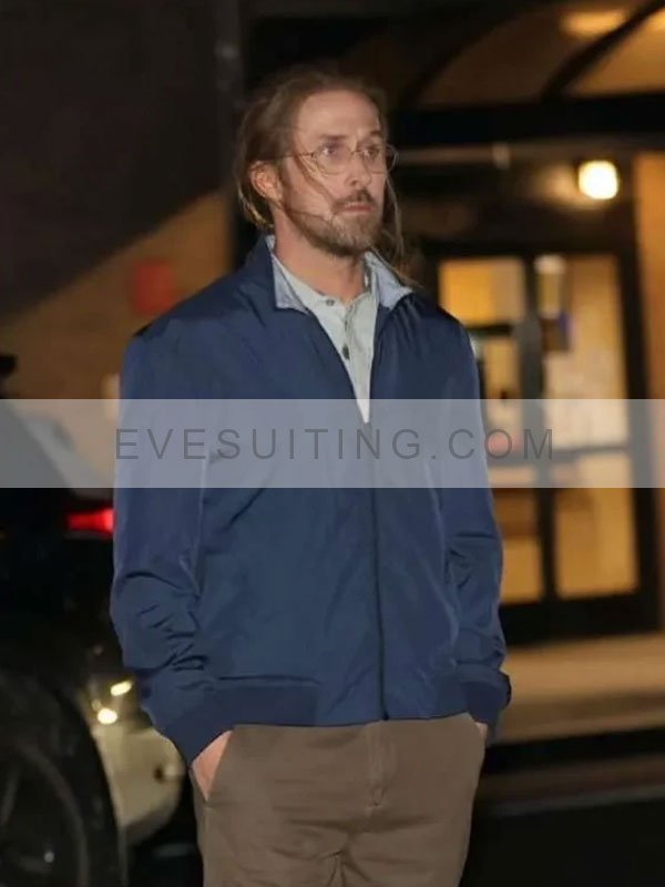 Saturday Night Live Papyrus 2 SNL 2024 Ryan Gosling Bomber Blue Cotton Jacket