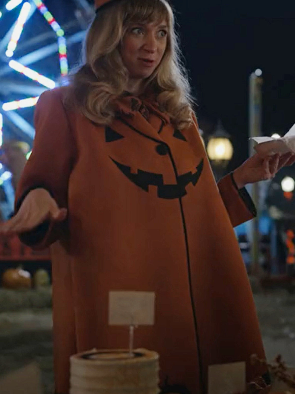 The Curse of Bridge Hollow Nia Vardalos Halloween Pumpkin Coat