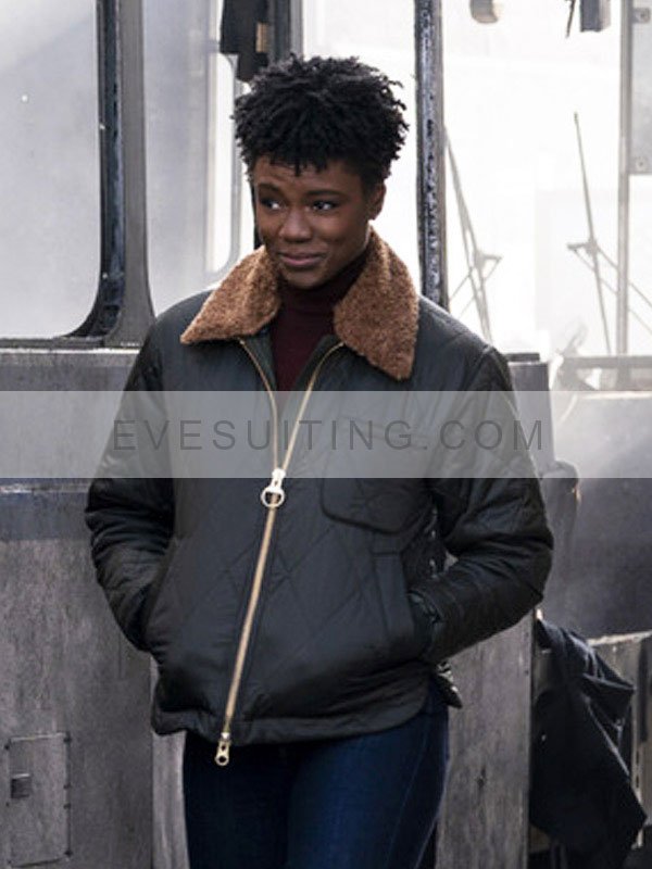 Tiffany Wallace FBI Season 6 Quilted Shearling Collar Jacket