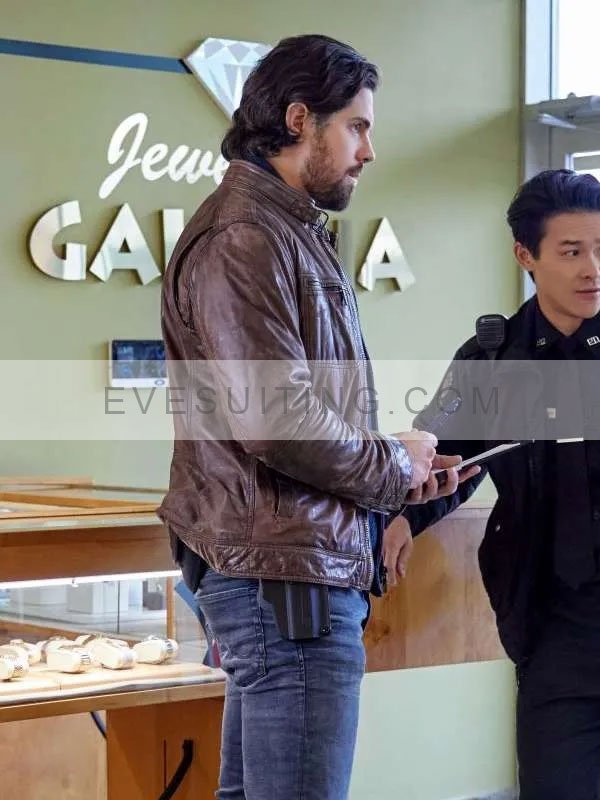 Tipline Mysteries Dial 1 for Murder 2024 Beeks Brown Leather Jacket