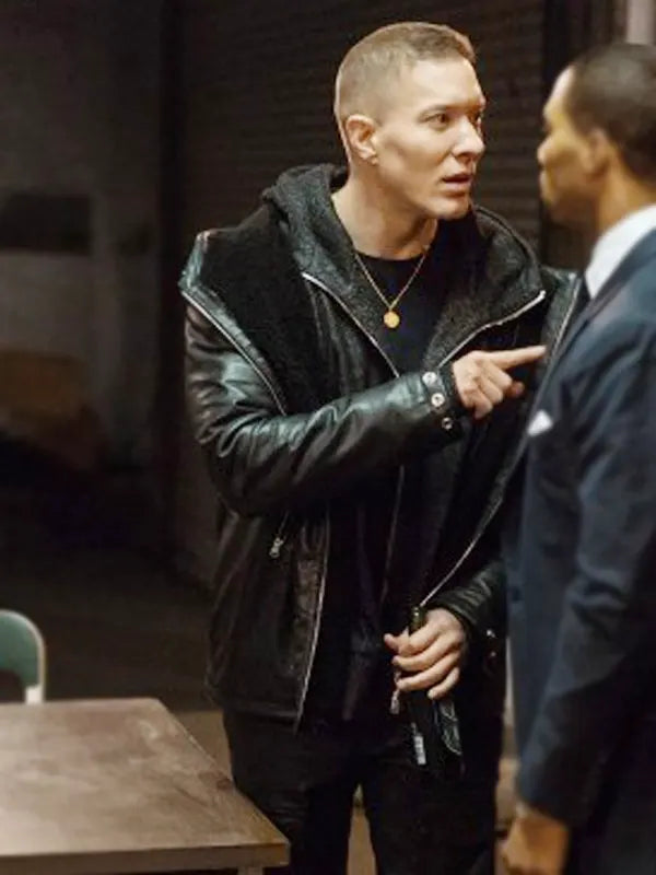 Tommy Egan Power Hooded Black leather Jacket