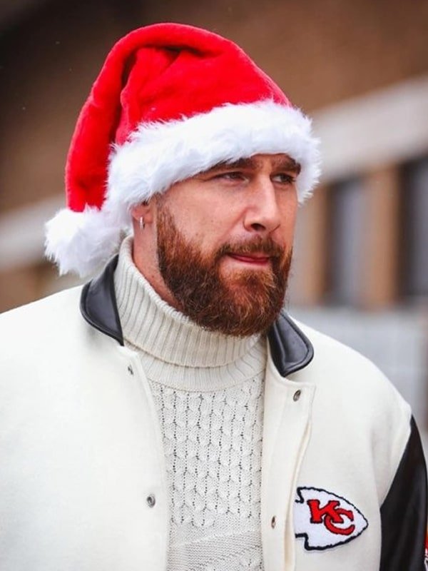 Travis Kelce Chiefs White Varsity Jacket