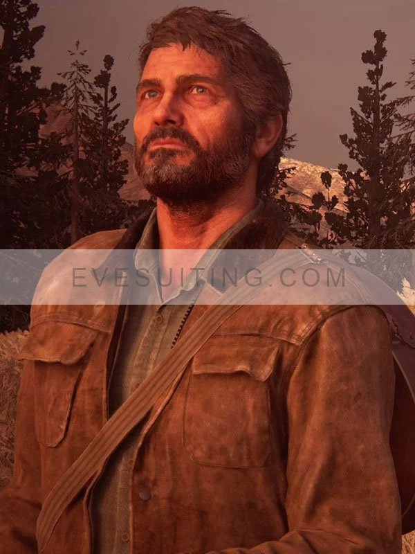 Video Game The Last of Us Part II Joel Miller Brown Leather Jacket