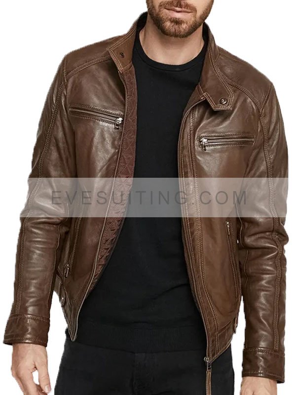 Leather Hooded Jacket