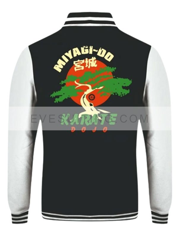 Cobra Kai Tv Series Miyagi-Do Black And White Varsity Bomber Jacket