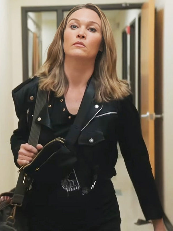 Clio Movie Chosen Family 2024 Julia Stiles Black Motorcycle Jacket