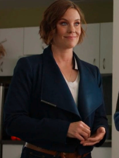 Natalie Calder Movie Falling Together 2024 Ashley Williams Blue Cropped Jacket