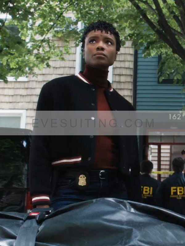 Katherine Renee Kane TV Series FBI 2024 Tiffany Wal­ace Black Bomber Jacket