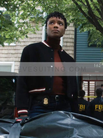 Katherine Renee Kane TV Series FBI 2024 Tiffany Wal­ace Black Bomber Jacket
