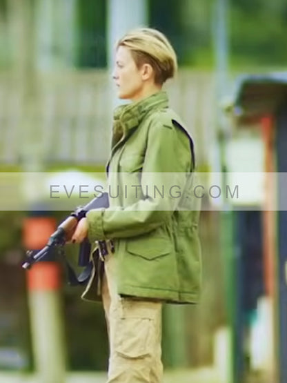 Movie Dominique 2024 Oksana Orlan Green Cotton Jacket