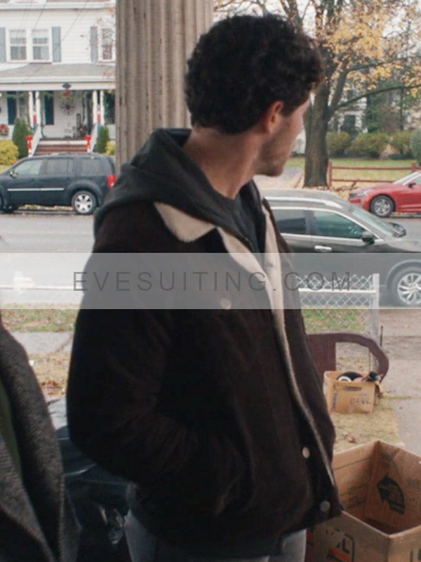 Renn Wheeland The Good Half 2024 Nick Jonas Brown Shearling Jacket