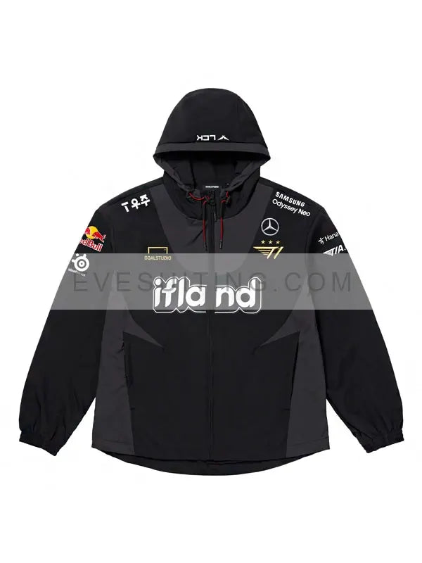 2023 T1 Uniform Worlds Red Black Hooded Jacket